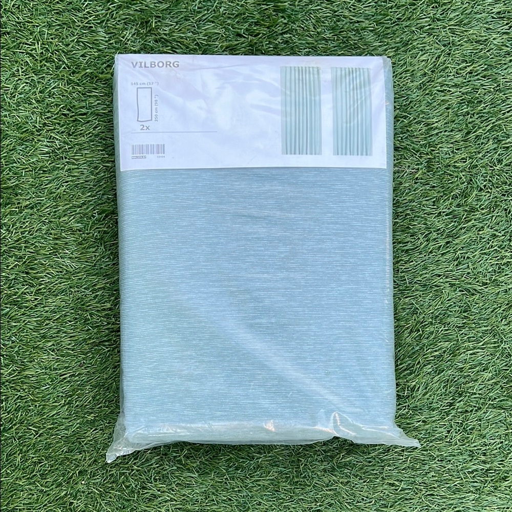 VILBORG Turquoise 1 Pair Curtain Set